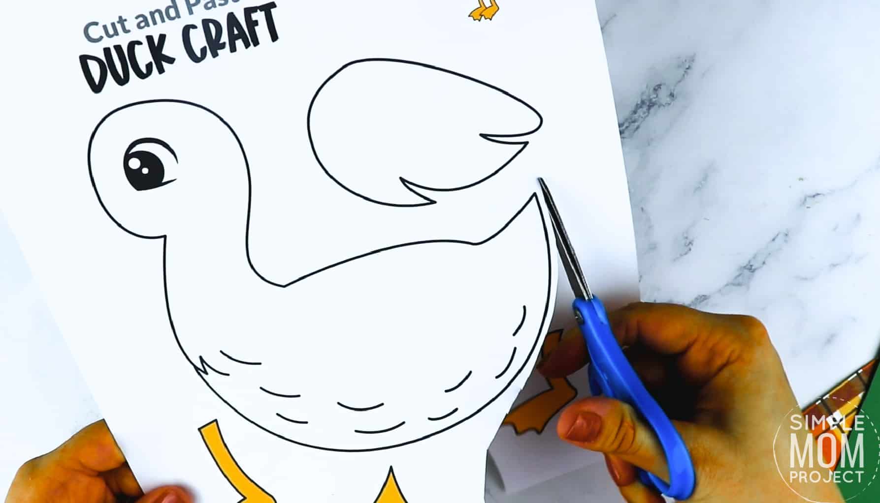 Free Printable Farm Duck Craft for Kids Preschoolers toddlers