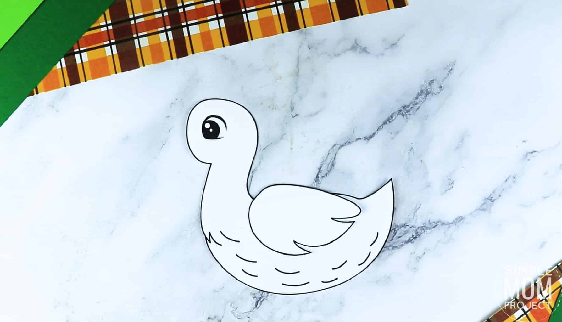 Free Printable Farm Duck Craft for Kids Preschoolers toddlers