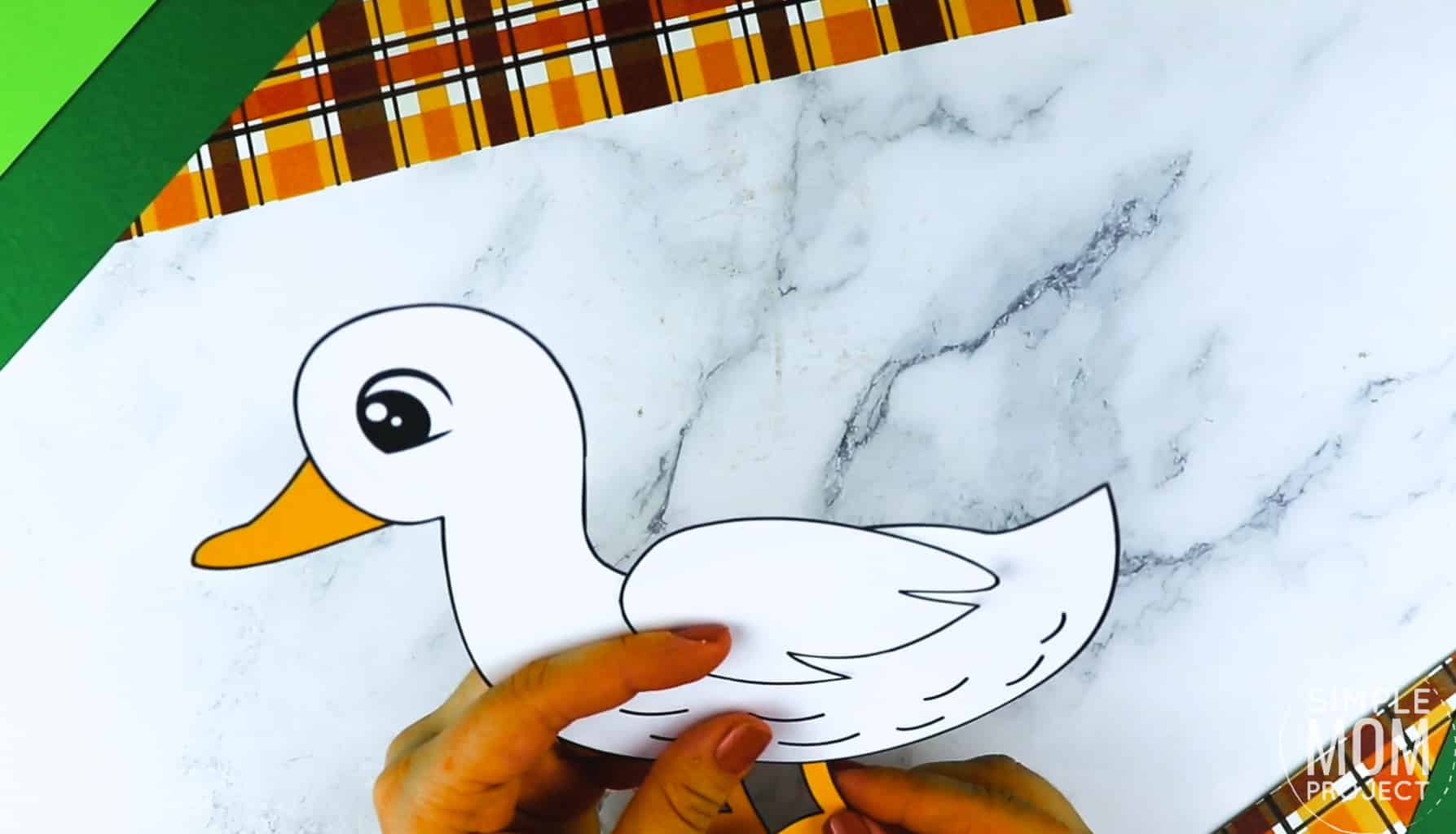 Free Printable Farm Duck Craft for Kids Preschoolers toddlers