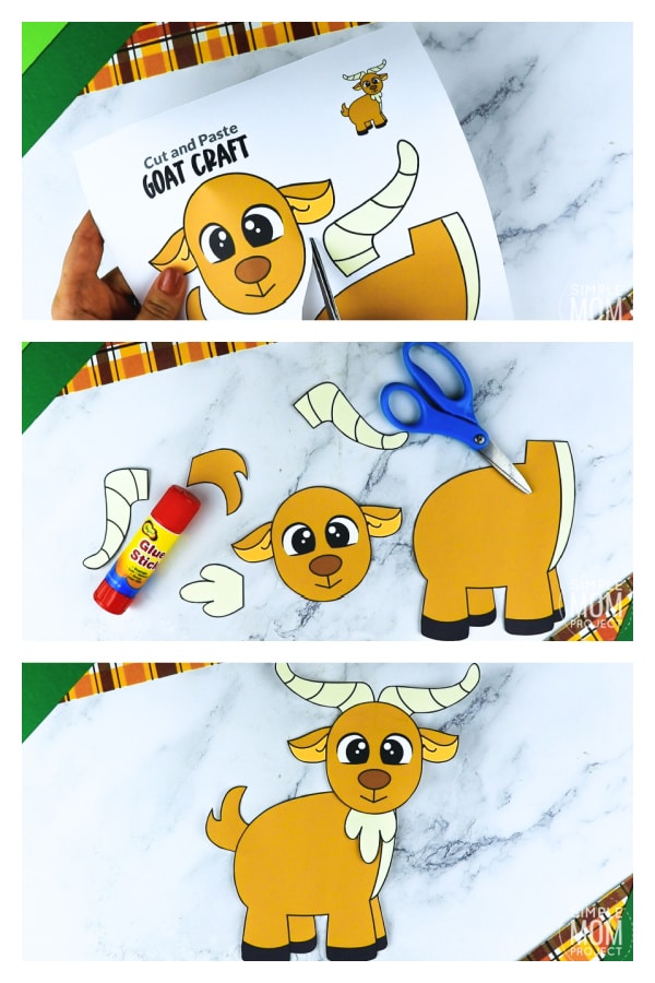 Free Printable Farm Goat Craft for Kids Preschoolers toddlers