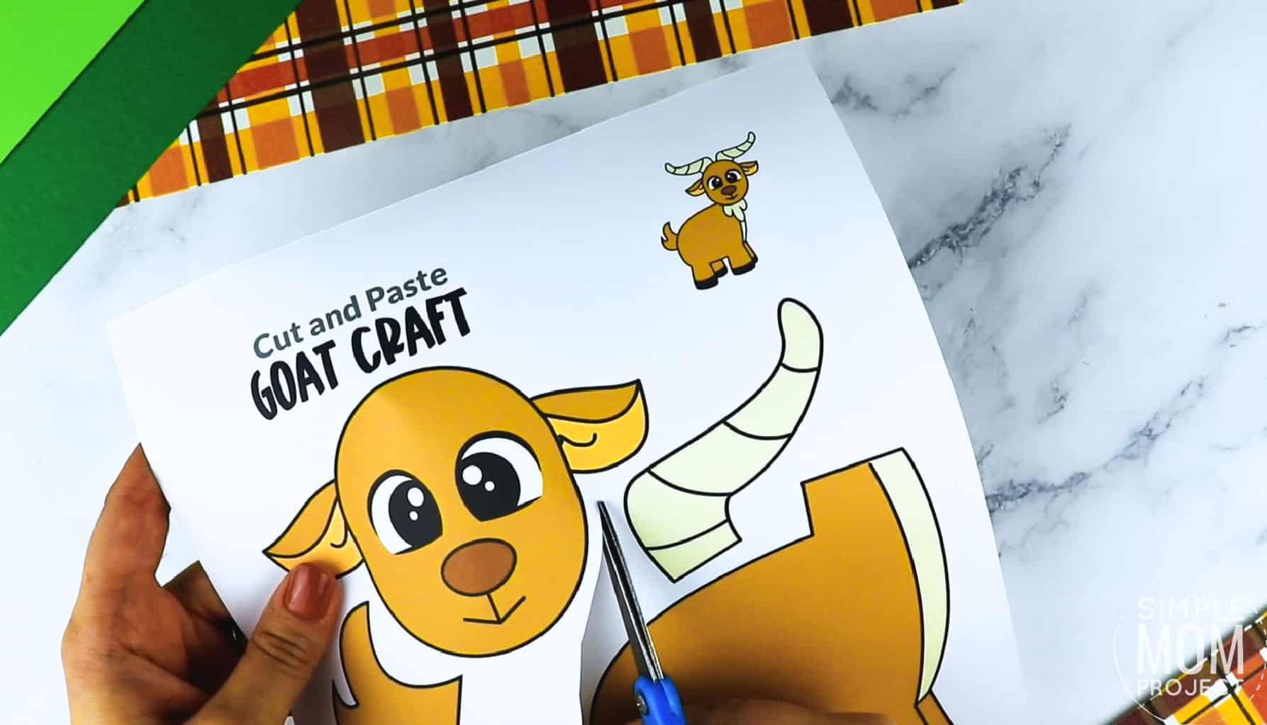 Free Printable Farm Goat Craft for Kids Preschoolers toddlers