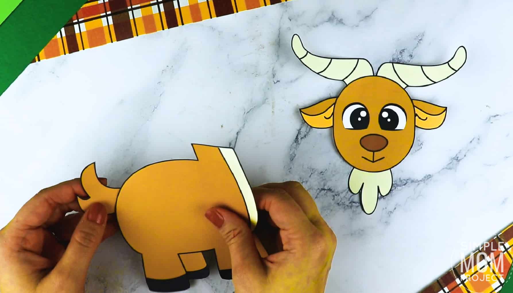 Free Printable Farm Goat Craft for Kids Preschoolers toddlers