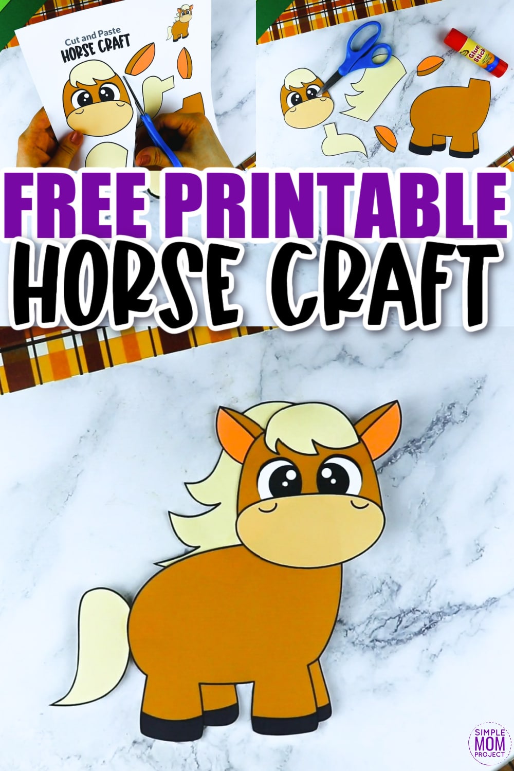 Do your kids love farm animals? They will love learning about the letter H with our fun, easy and printable horse craft! You can use the cut out horse template to glue to a paper plate or recycle it by gluing it to a toilet paper roll or Popsicle stick and make an adorable horse puppet! Kids of all ages including preschool, kindergarten and toddler kids will love this horse craft art project!