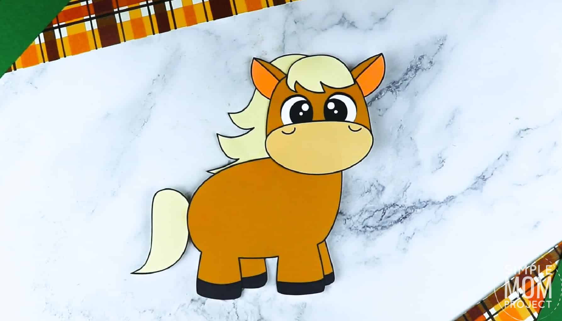 Free Printable Farm Horse Craft for Kids Preschoolers toddlers