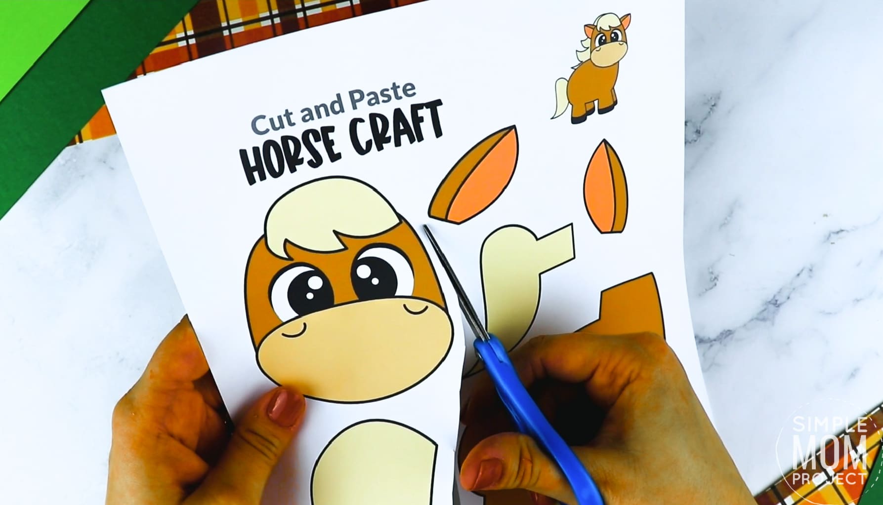 Free Printable Farm Horse Craft for Kids Preschoolers toddlers