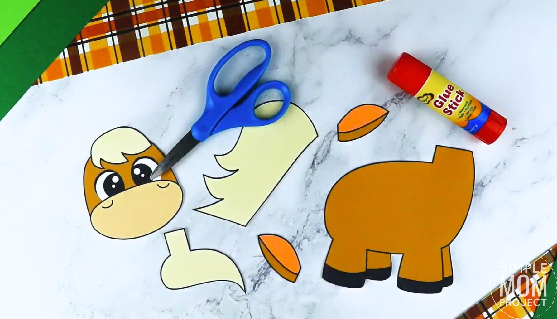 Free Printable Farm Horse Craft for Kids Preschoolers toddlers