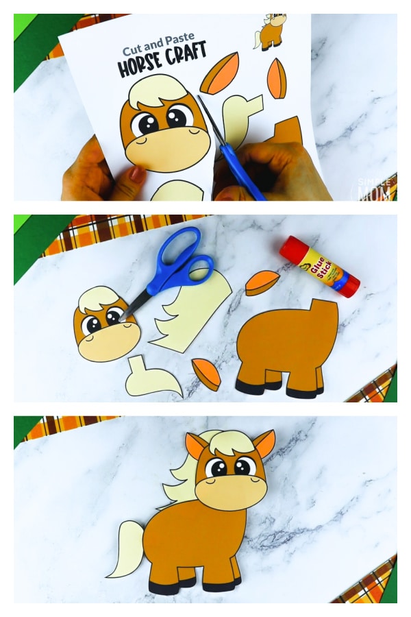 Free Printable Farm Horse Craft for Kids Preschoolers toddlers
