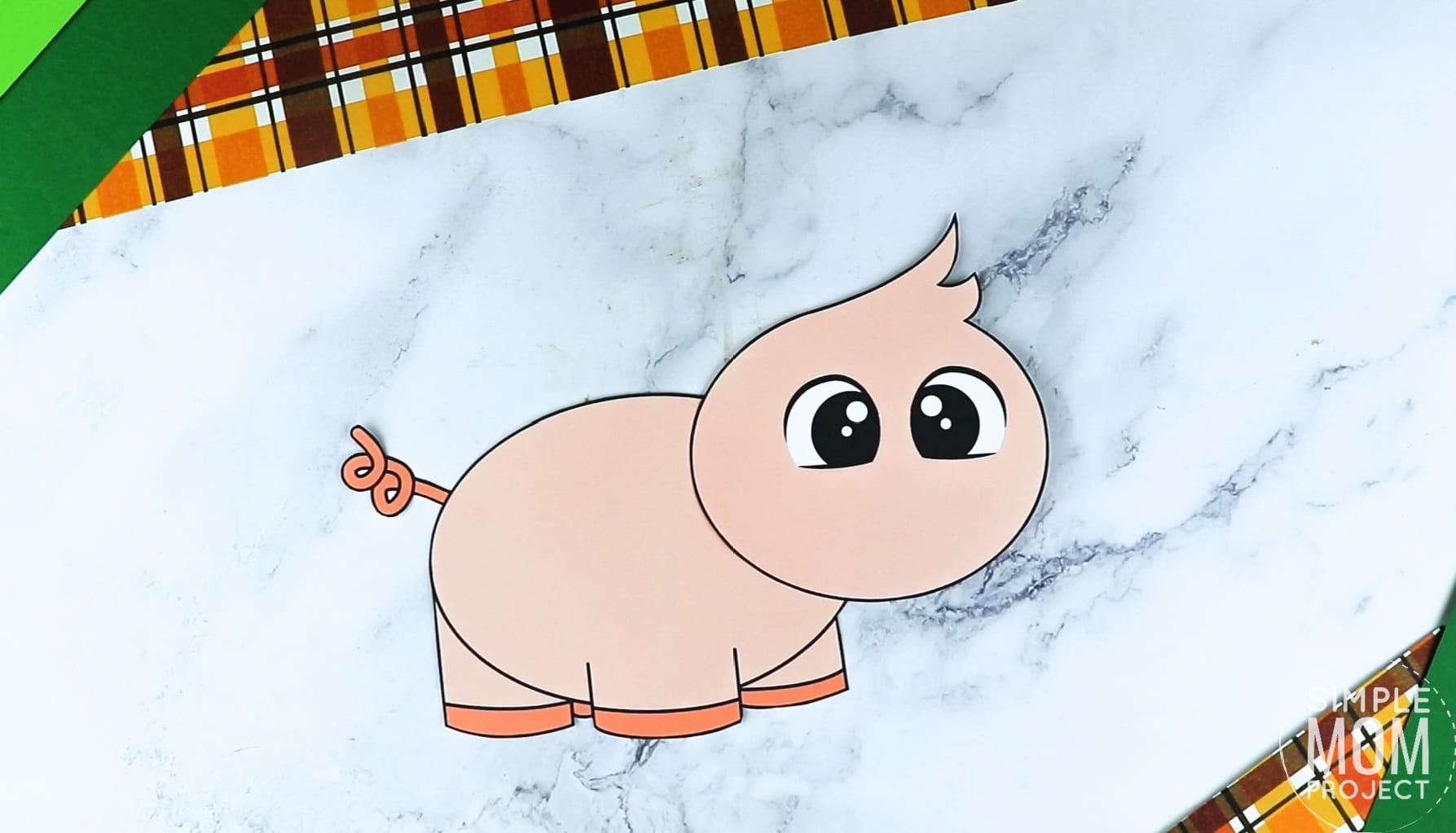 Free Printable Farm Pig Craft for Kids Preschoolers toddlers