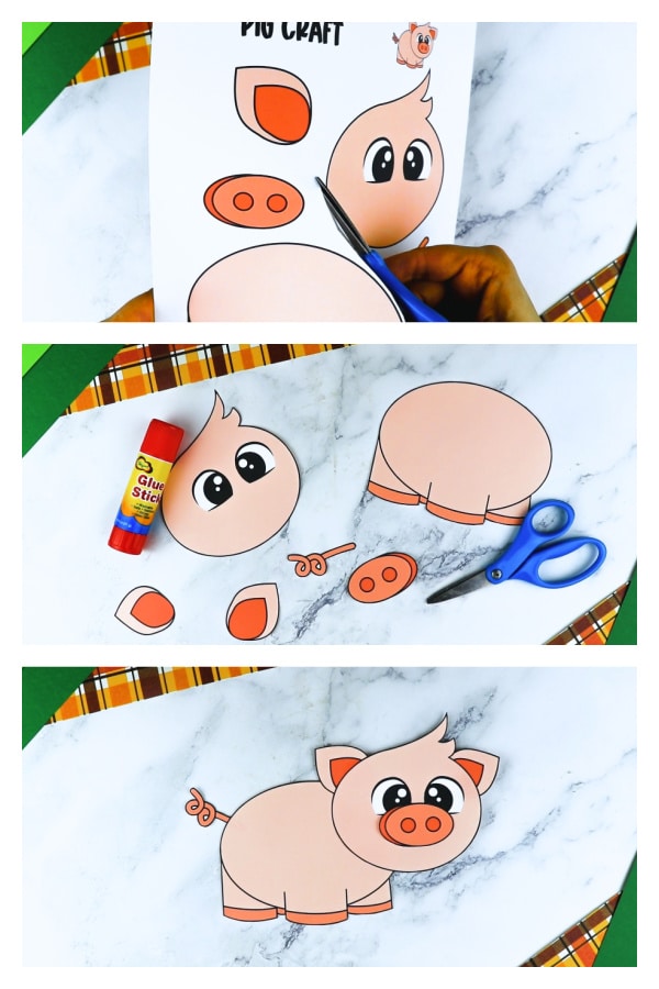 Free Printable Farm Pig Craft for Kids Preschoolers toddlers