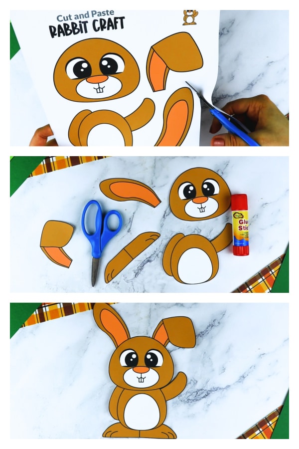 Free Printable Farm Rabbit Craft Bunny Craft for Kids Preschoolers toddlers