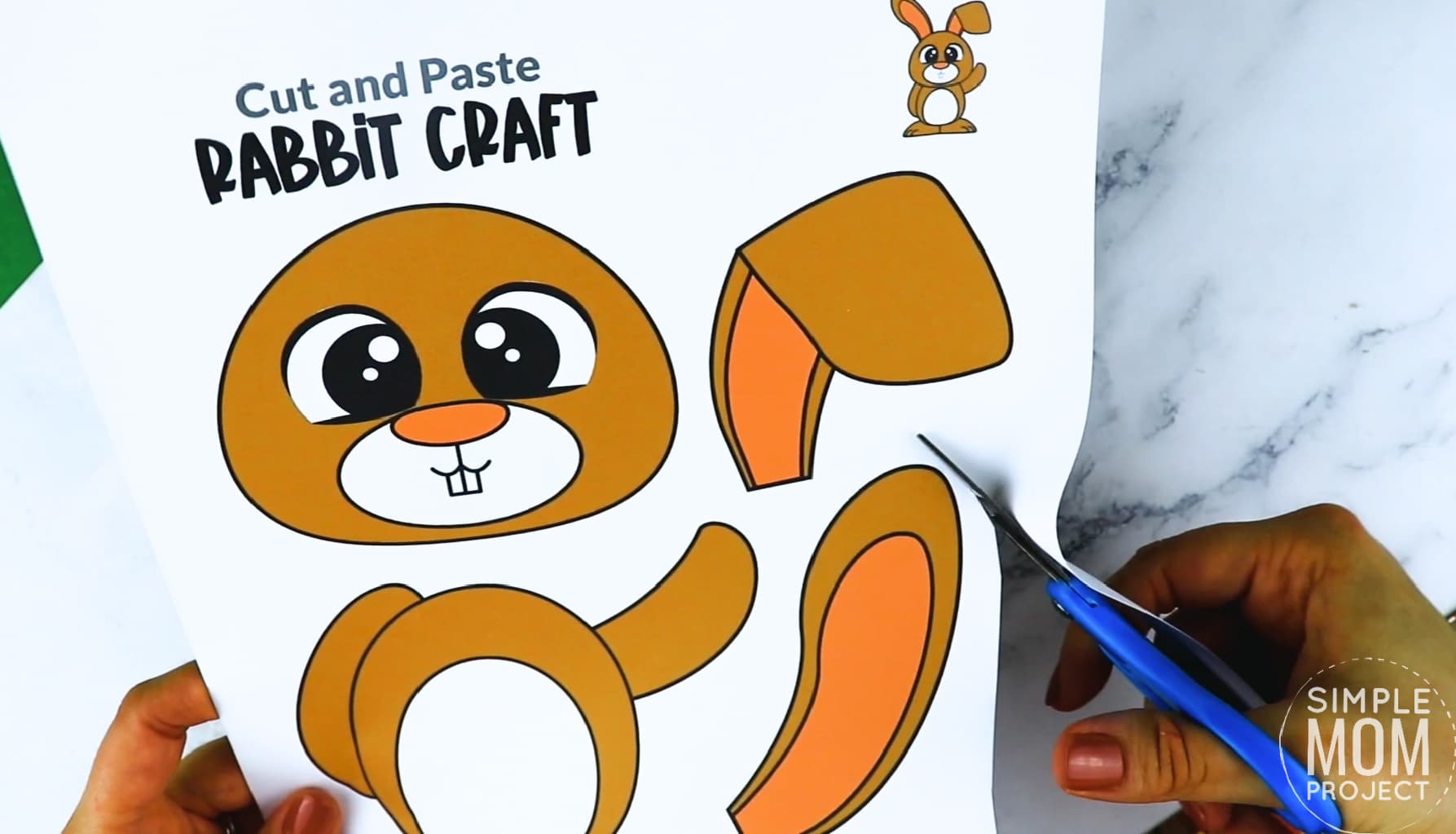 Free Printable Farm Rabbit Craft Bunny Craft for Kids Preschoolers toddlers
