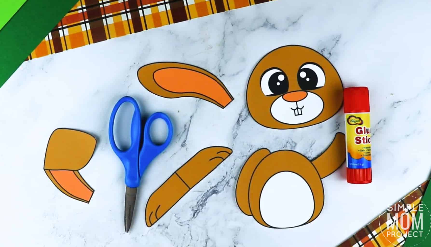 Free Printable Farm Rabbit Craft Bunny Craft for Kids Preschoolers toddlers