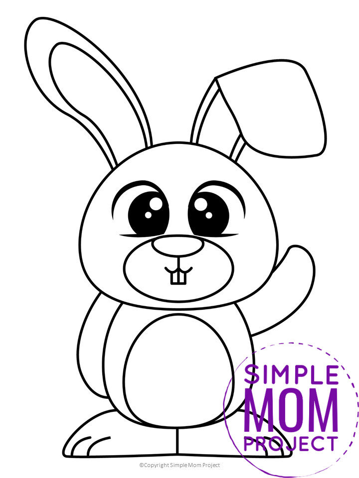 Free Printable Farm Rabbit Template for Preschoolers toddlers kindergarten kids