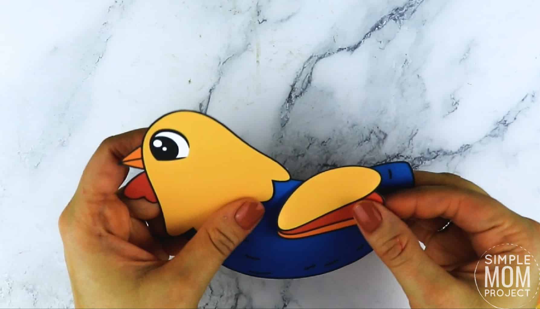Free Printable Farm Rooster Craft for Kids Preschoolers toddlers