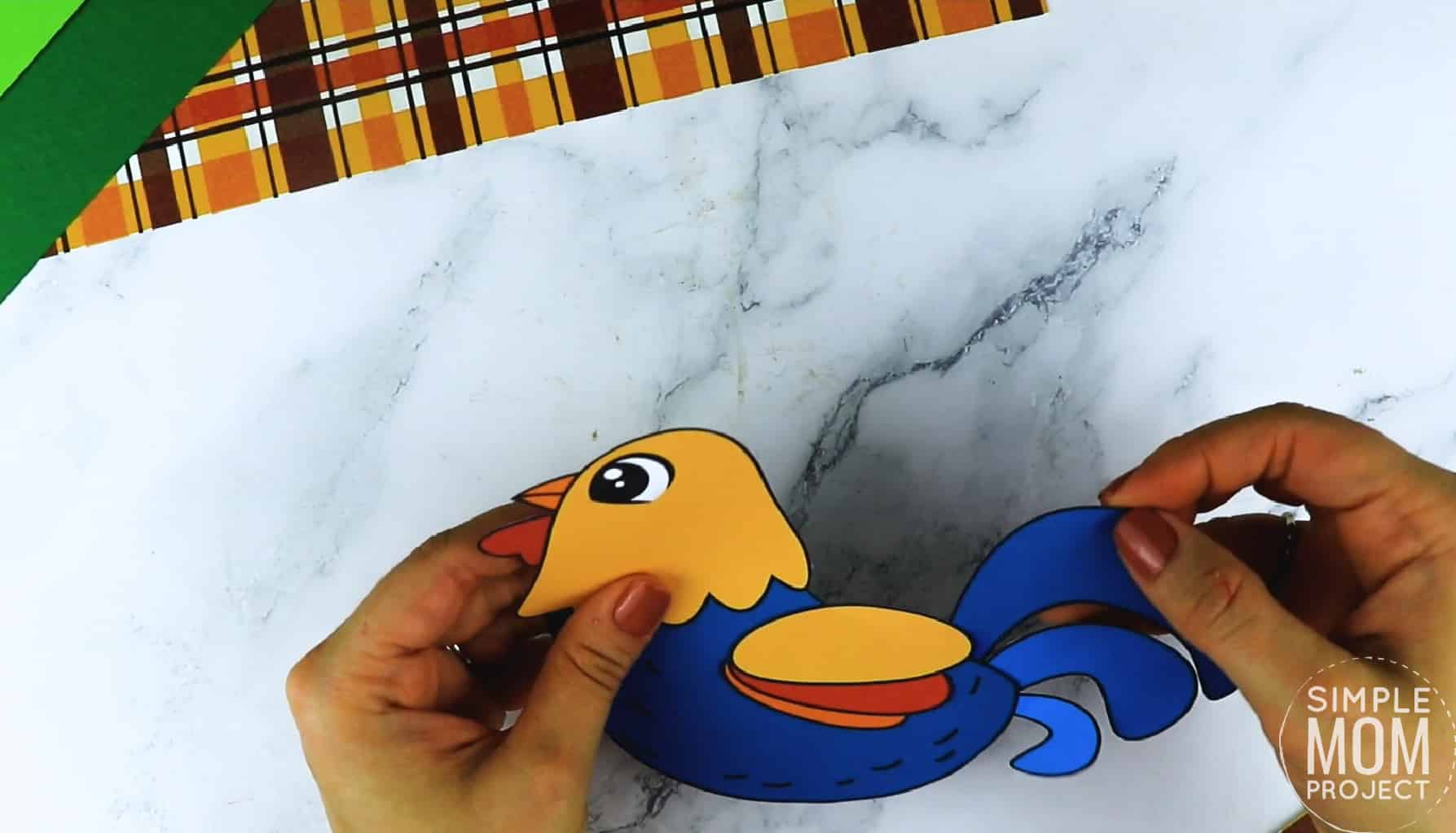 Free Printable Farm Rooster Craft for Kids Preschoolers toddlers