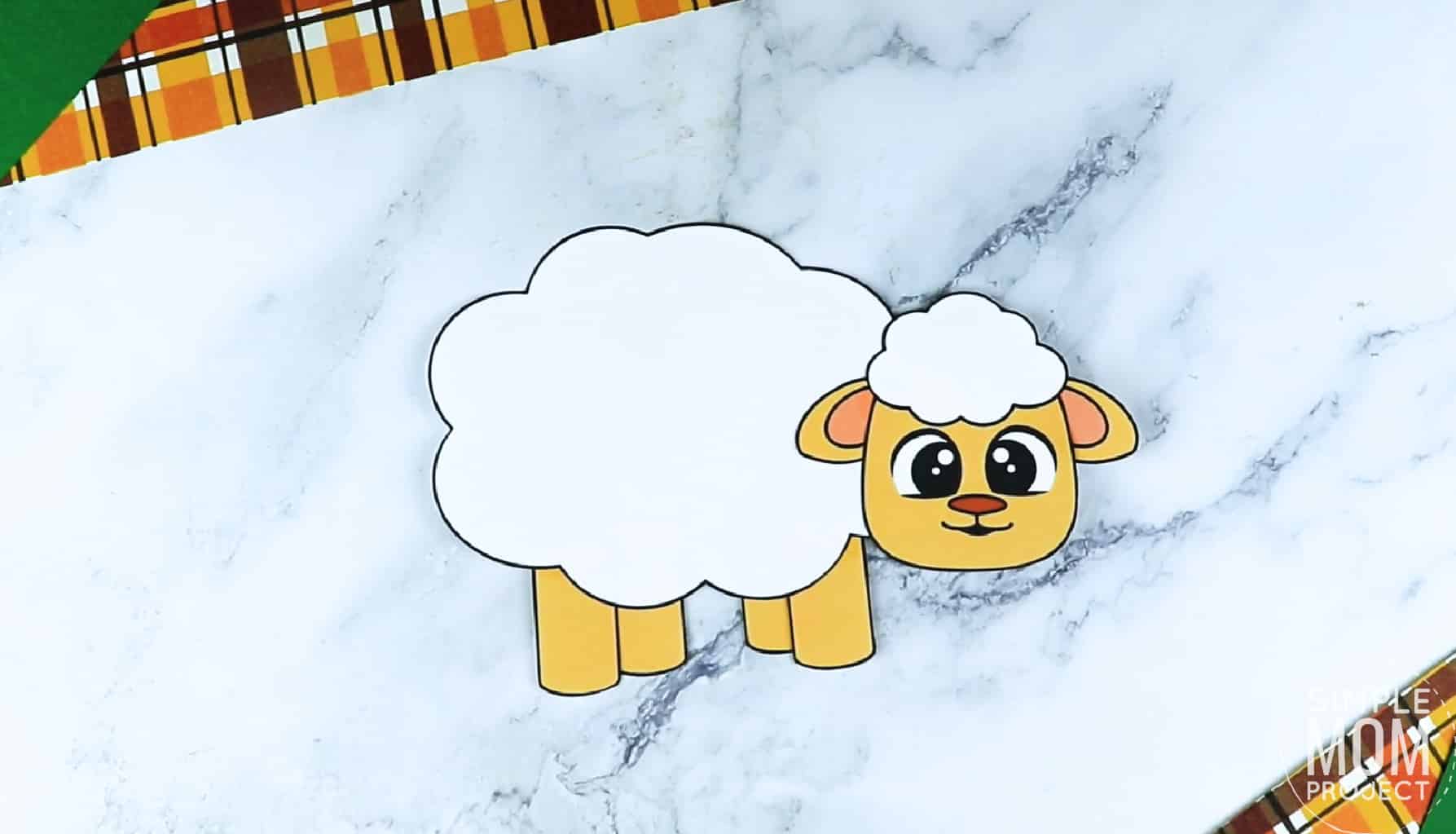 Free Printable Farm Sheep Craft Lamb Craft for Kids Preschoolers toddlers