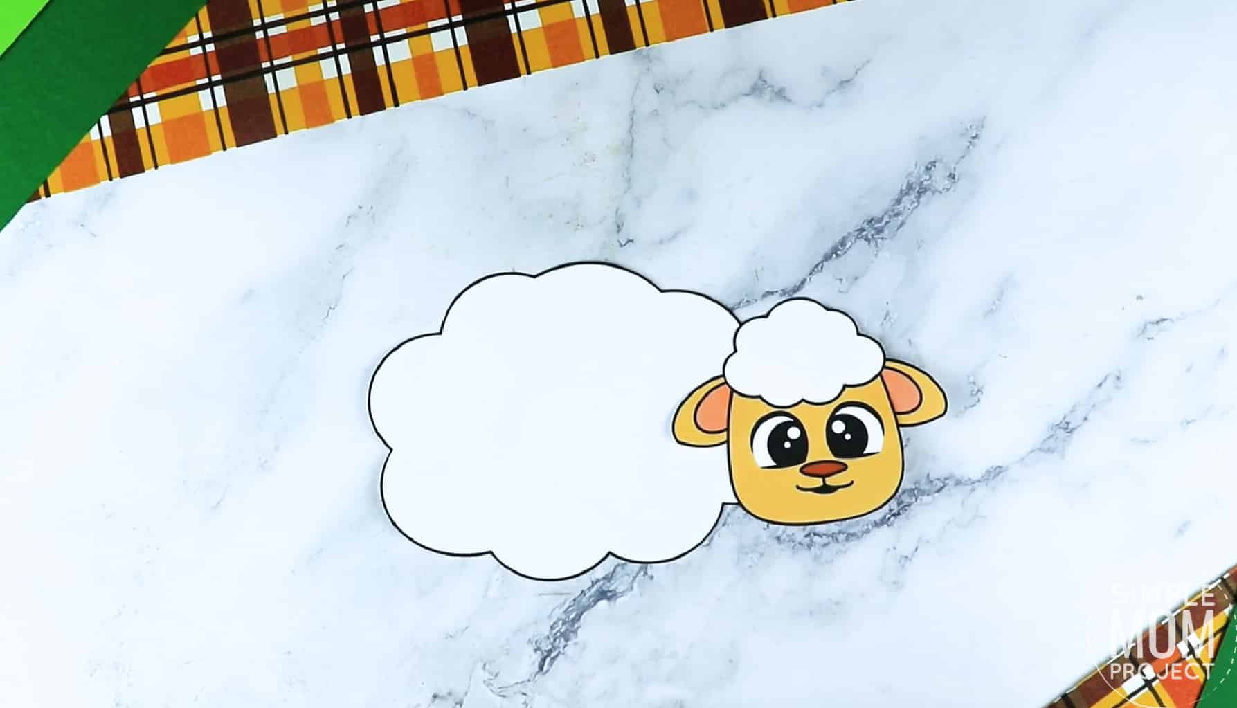 Free Printable Farm Sheep Craft Lamb Craft for Kids Preschoolers toddlers