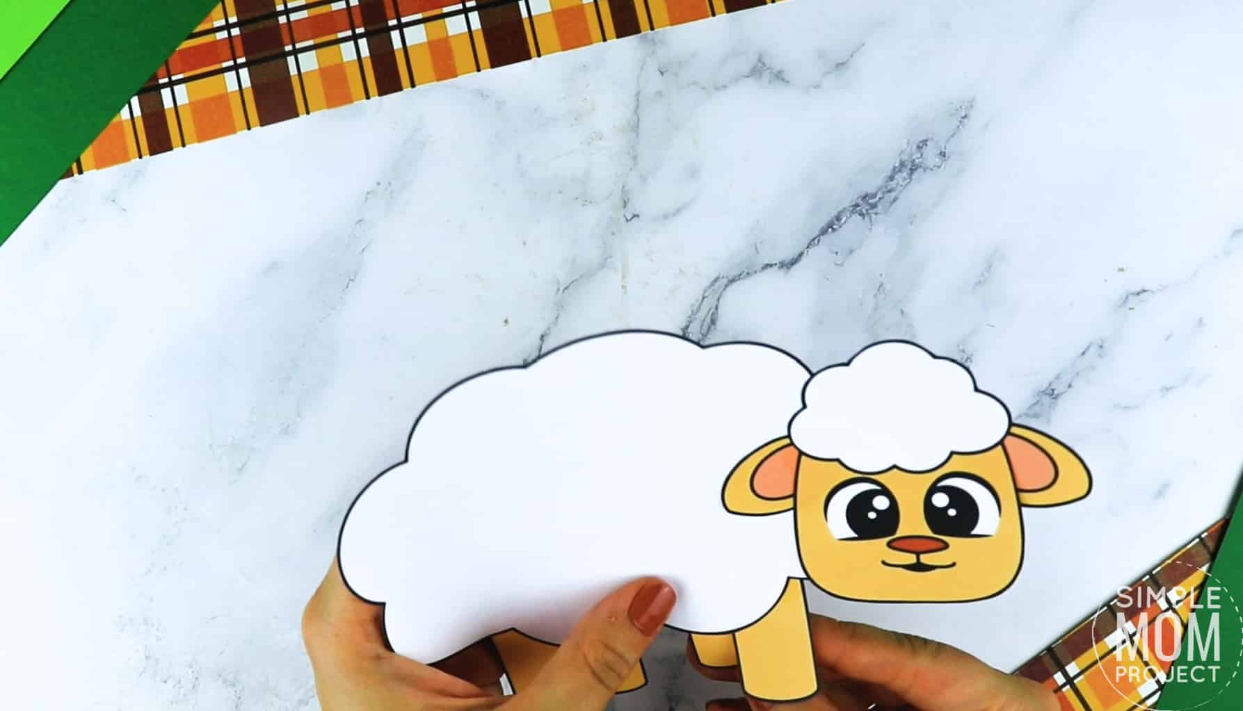 Free Printable Farm Sheep Craft Lamb Craft for Kids Preschoolers toddlers