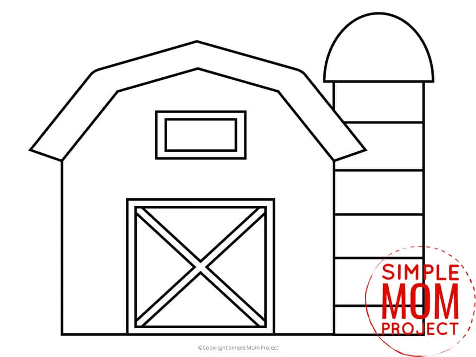 Free Printable Farmers Barn Template for Preschoolers toddlers kindergarten kids