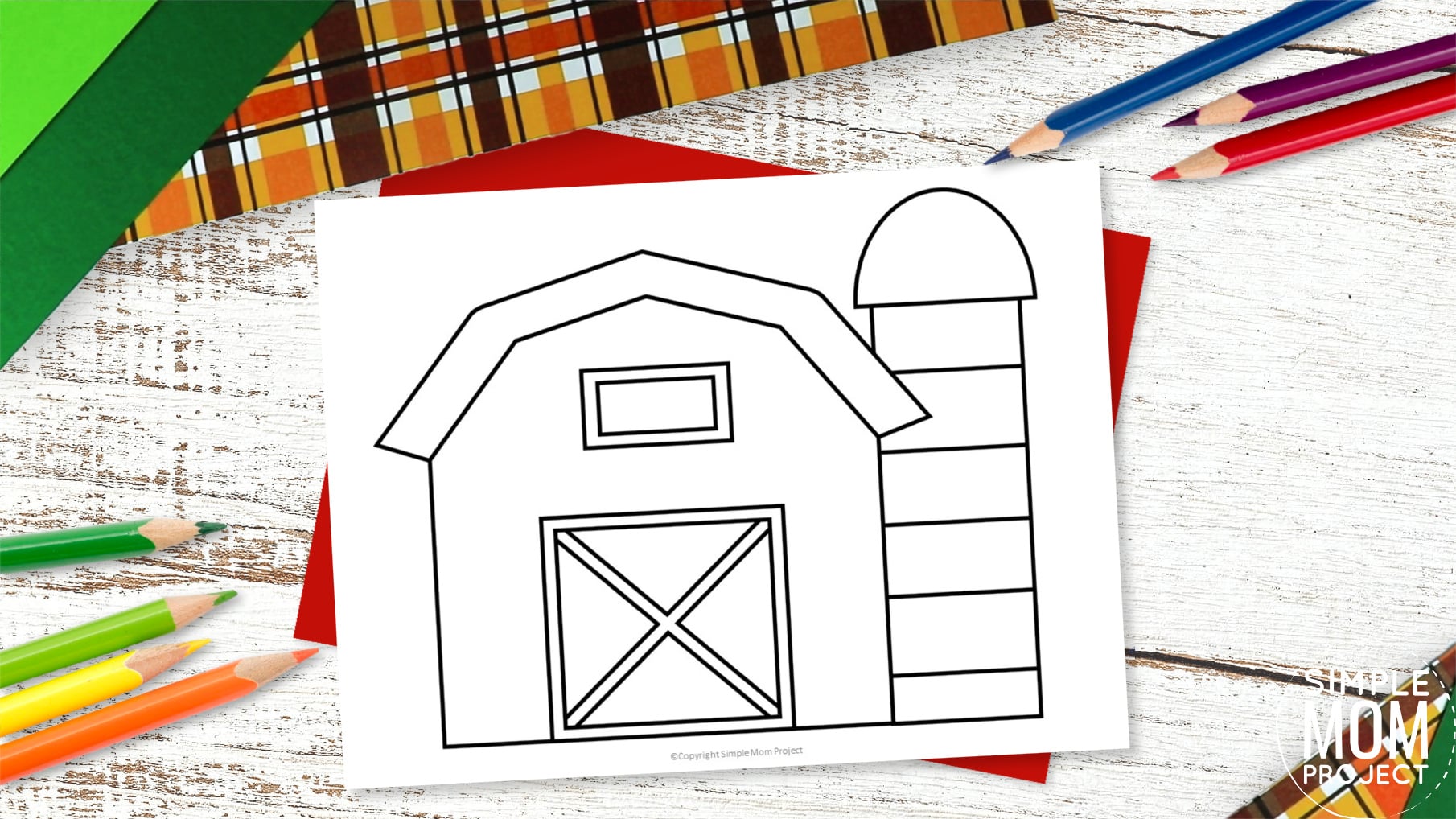 Free Printable Farmers Barn Template for Preschoolers toddlers kindergarten kids