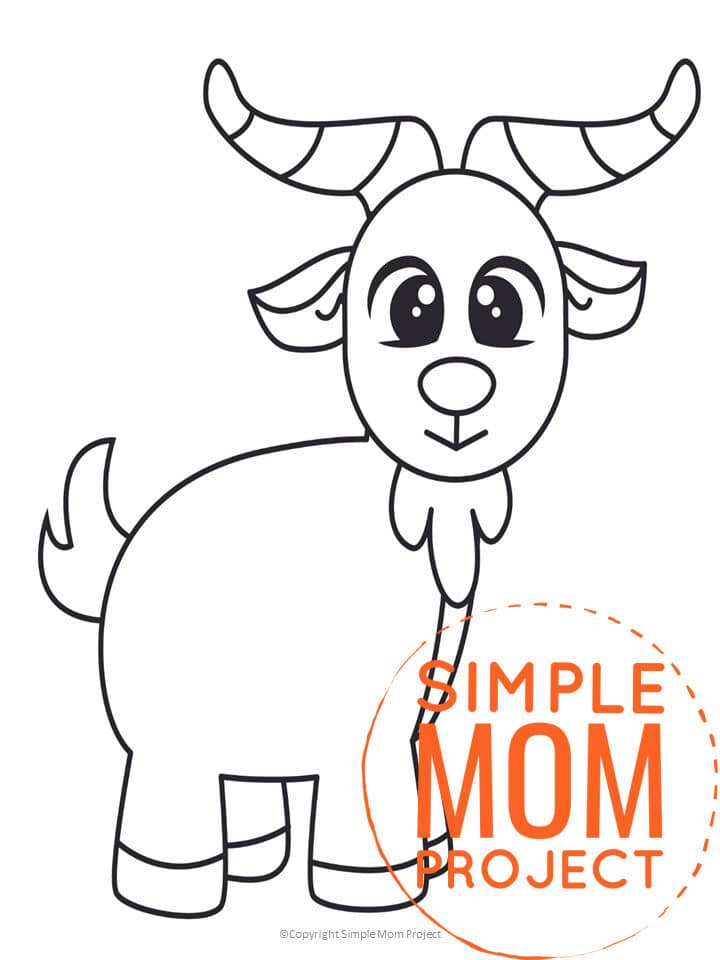 Free Printable Goat Template for Preschoolers toddlers kindergarten kids