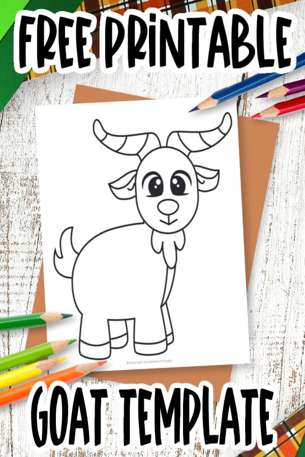 Are you looking for a simple goat template to teach your kids about the letter G? This cartoon goat template cut out makes a great puppet or goat coloring page too! Kids of all ages will love this fun goat template. Click and download the free printable goat template today!