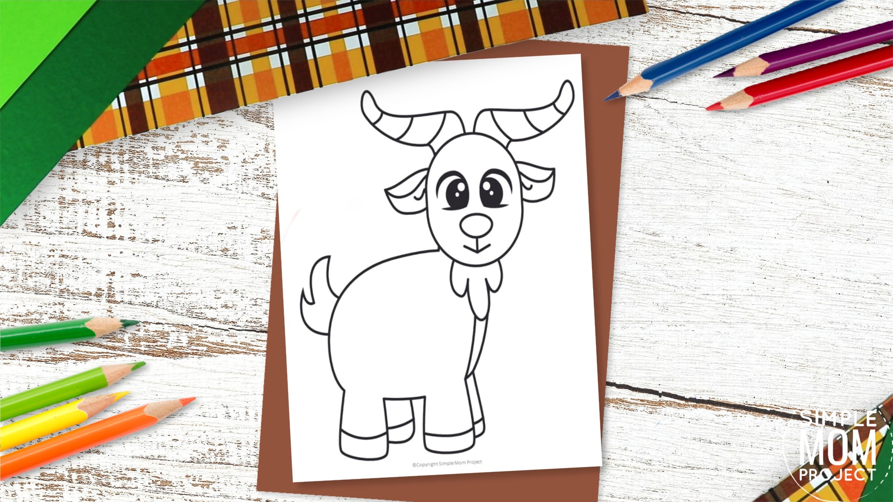 Free Printable Goat Template for Preschoolers toddlers kindergarten kids