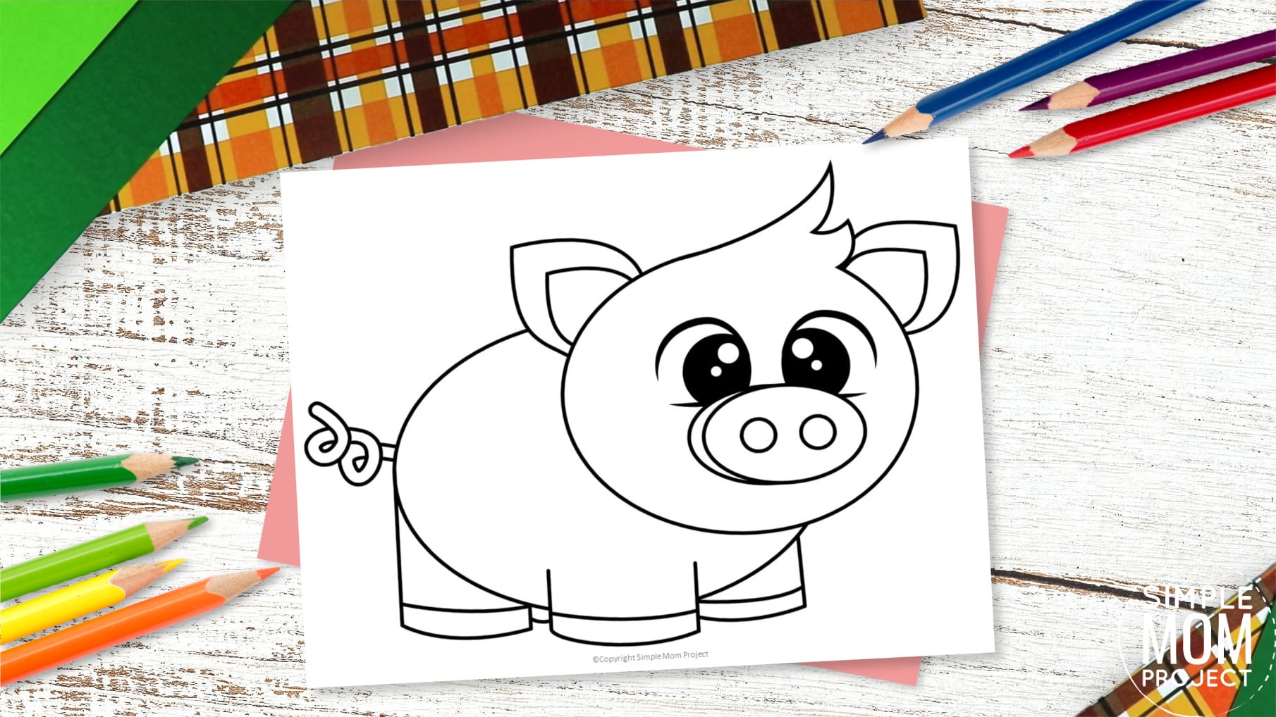 Free Printable Pig Template for Preschoolers toddlers kindergarten kids
