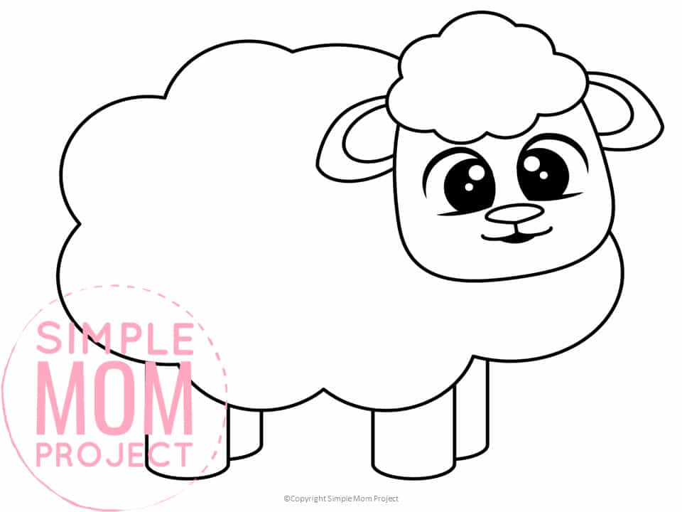 Free Printable Sheep Template for Preschoolers toddlers kindergarten kids