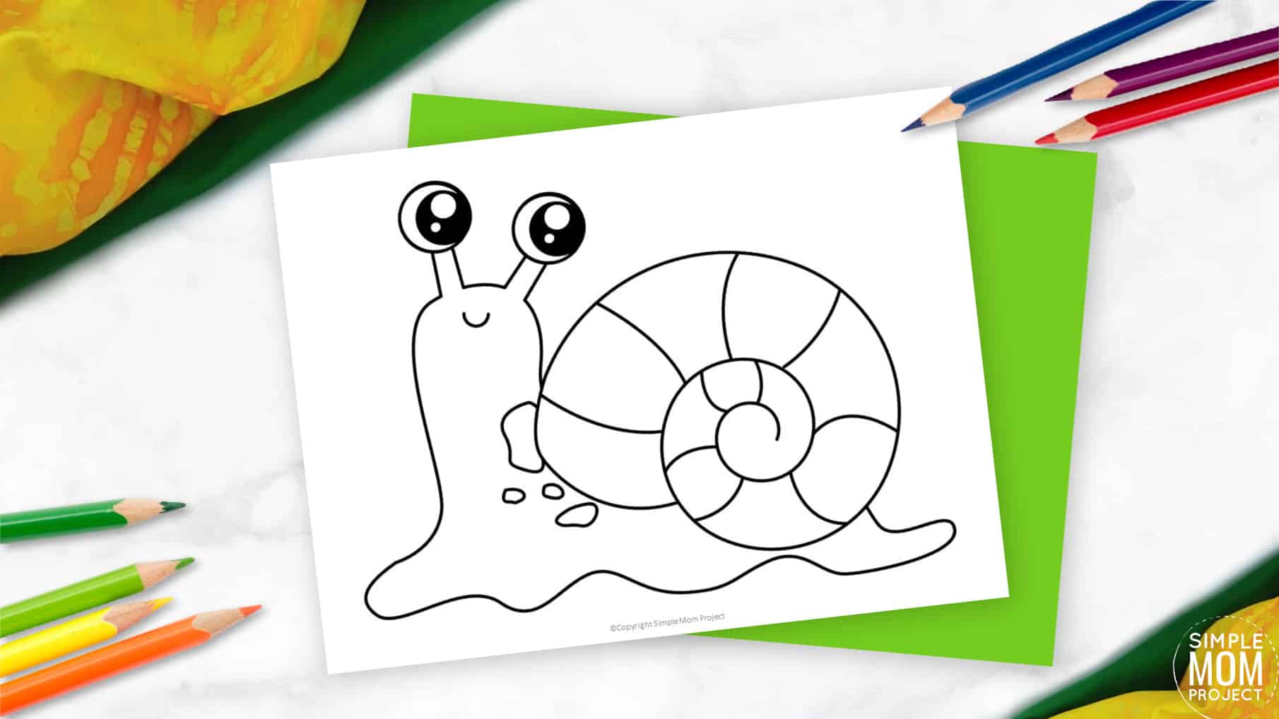 Free Printable Snail template for preschoolers, toddlers, and kindergartners