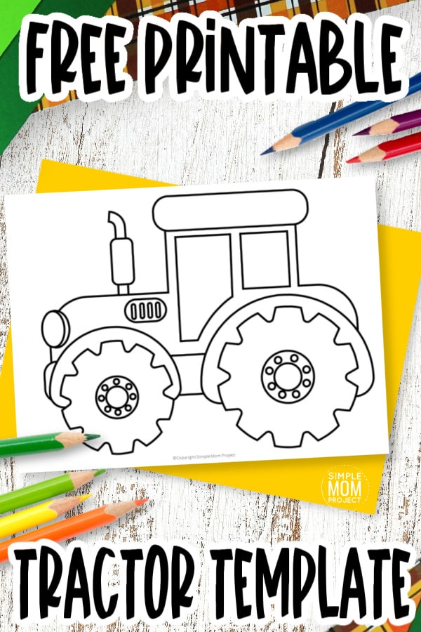 Free Printable Tractor Template for Preschoolers toddlers kindergarten kids