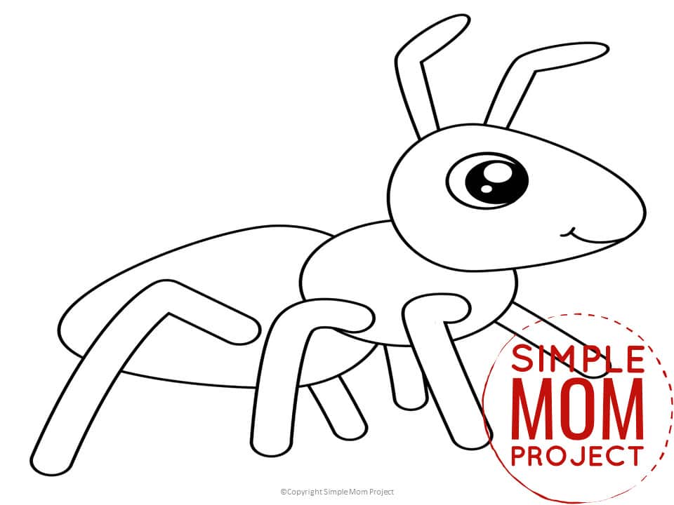 Free Printable Ant template for preschoolers, toddlers, and kindergartners