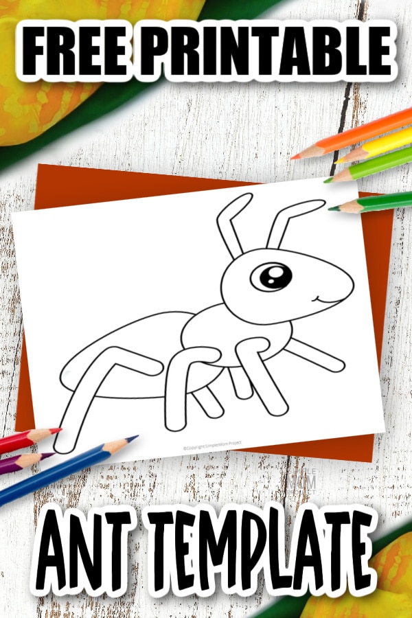Are you looking for an ant cartoon printable preschool template that is simple and cute and can be cut out? This ant template is the perfect coloring craft or use the easy blank ant silhouette insect as a printable ant craft for tracing activities or alphabet crafts. Click and download the free printable ant template today!