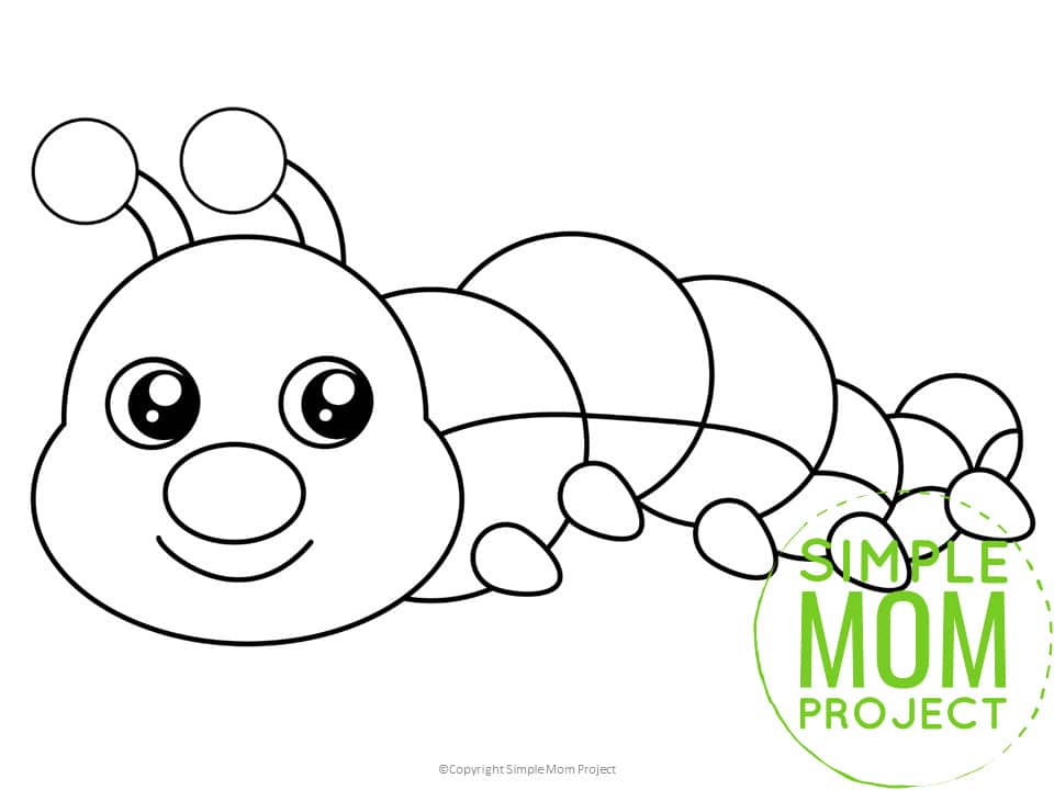 Free Printable Caterpillar template for preschoolers, toddlers, and kindergartners