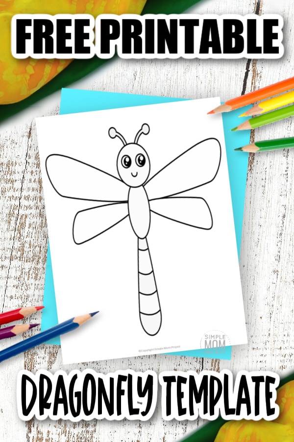 Free Printable Dragonfly template for preschoolers, toddlers, and kindergartners