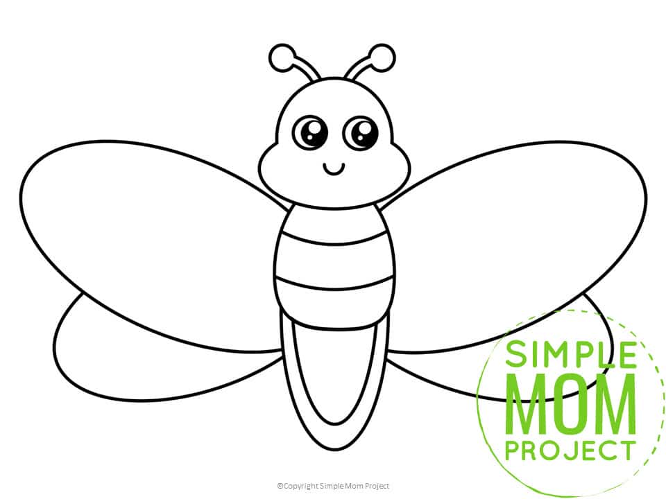 Free Printable Firefly and lightning bug template for preschoolers, toddlers, and kindergartners