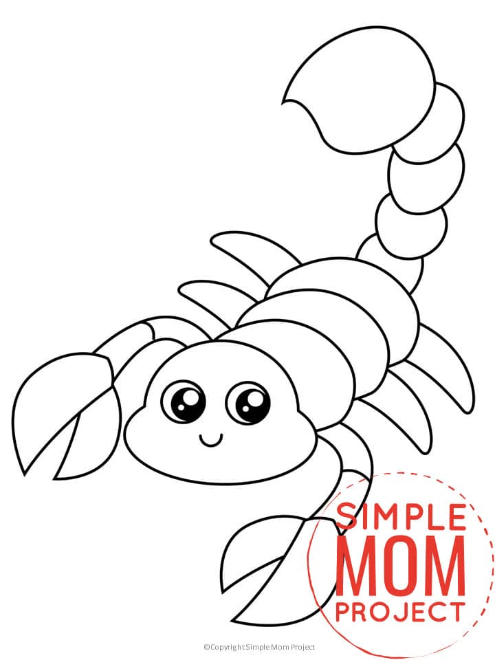 Free Printable Scorpion template for preschoolers, toddlers, and kindergartners