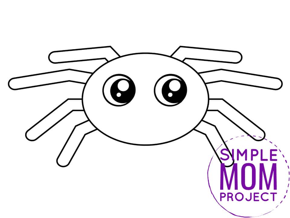 Free Printable Spider template for preschoolers, toddlers, and kindergartners