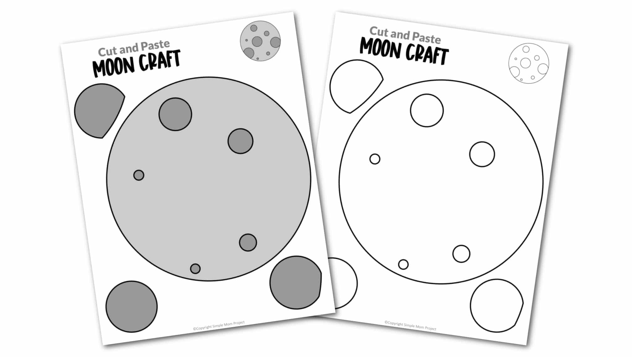Printable Moon Craft for Preschoolers, Toddlers and Kindergartners
