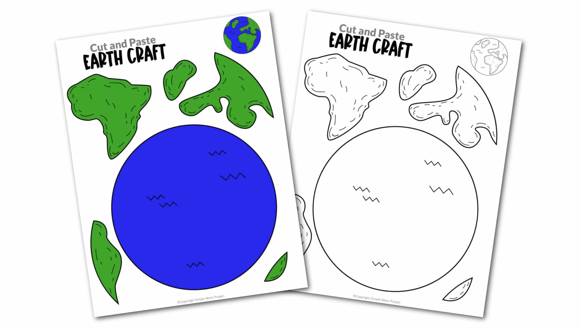 Printable Planet Earth Craft for Preschoolers, Toddlers and Kindergartners