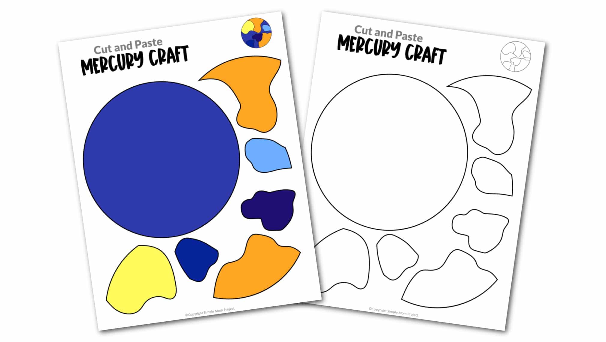Printable Planet Mercury Craft for Preschoolers, Toddlers and Kindergartners 13