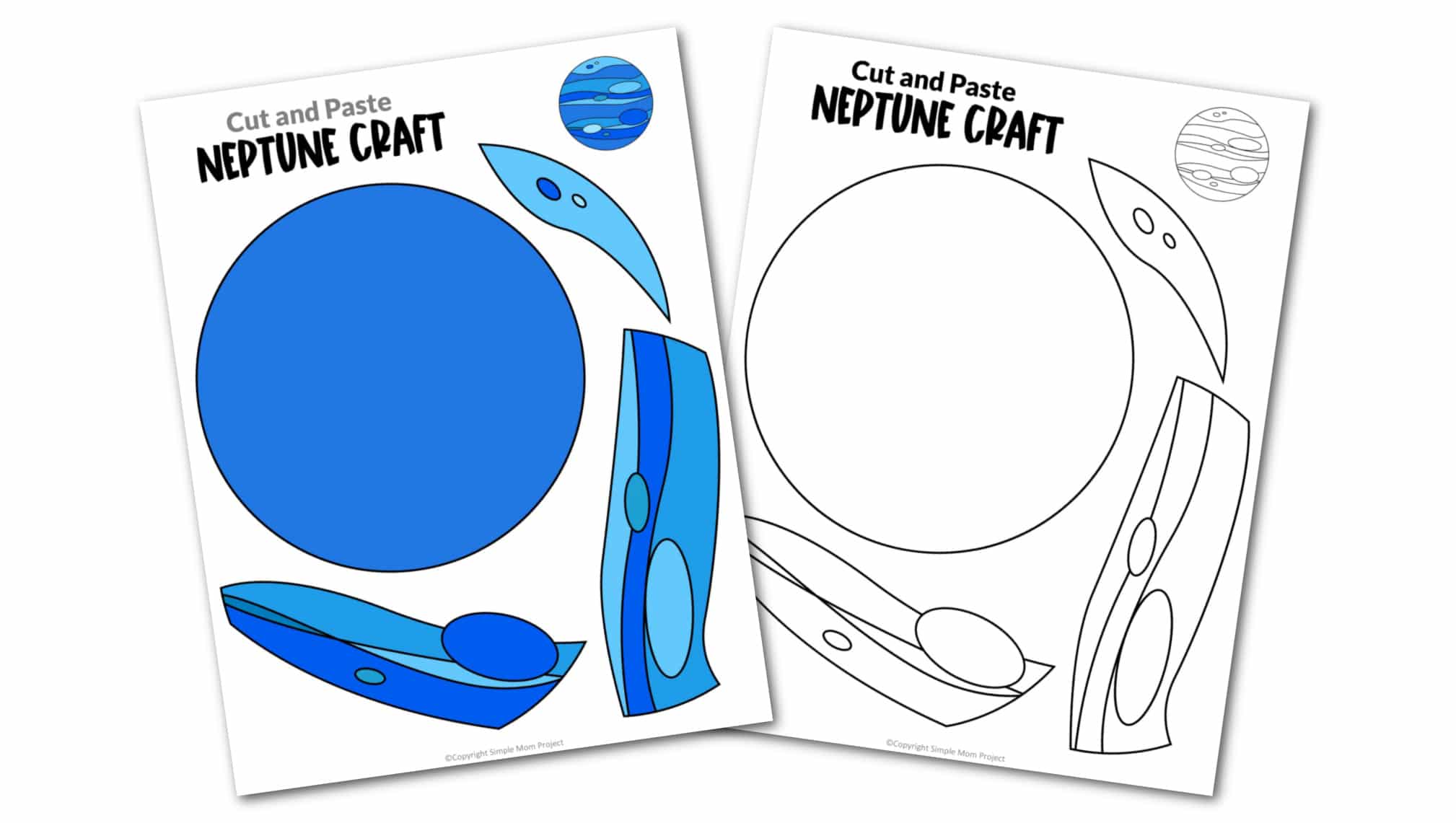 Printable Planet Neptune Craft for Preschoolers, Toddlers and Kindergartners