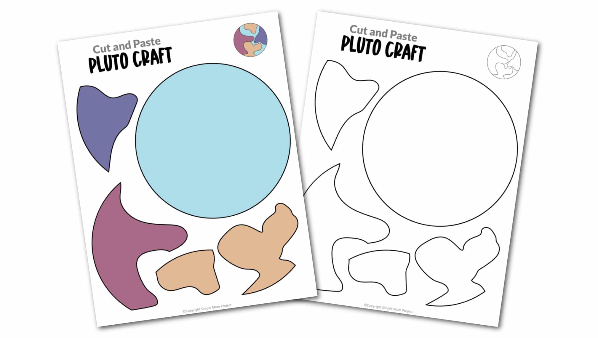 Printable Planet Pluto Craft for Preschoolers, Toddlers and Kindergartners
