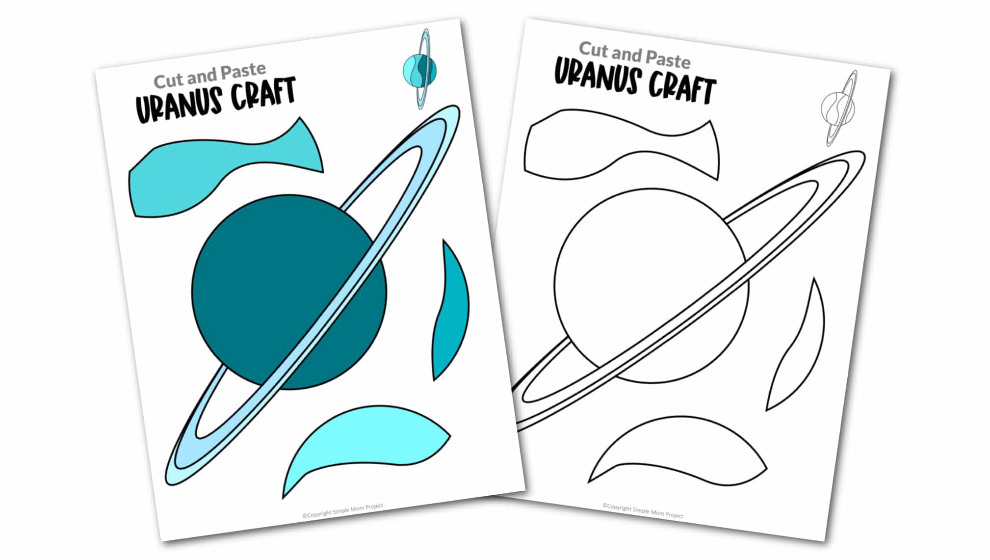 Printable Planet Uranus Craft for Preschoolers, Toddlers and Kindergartners