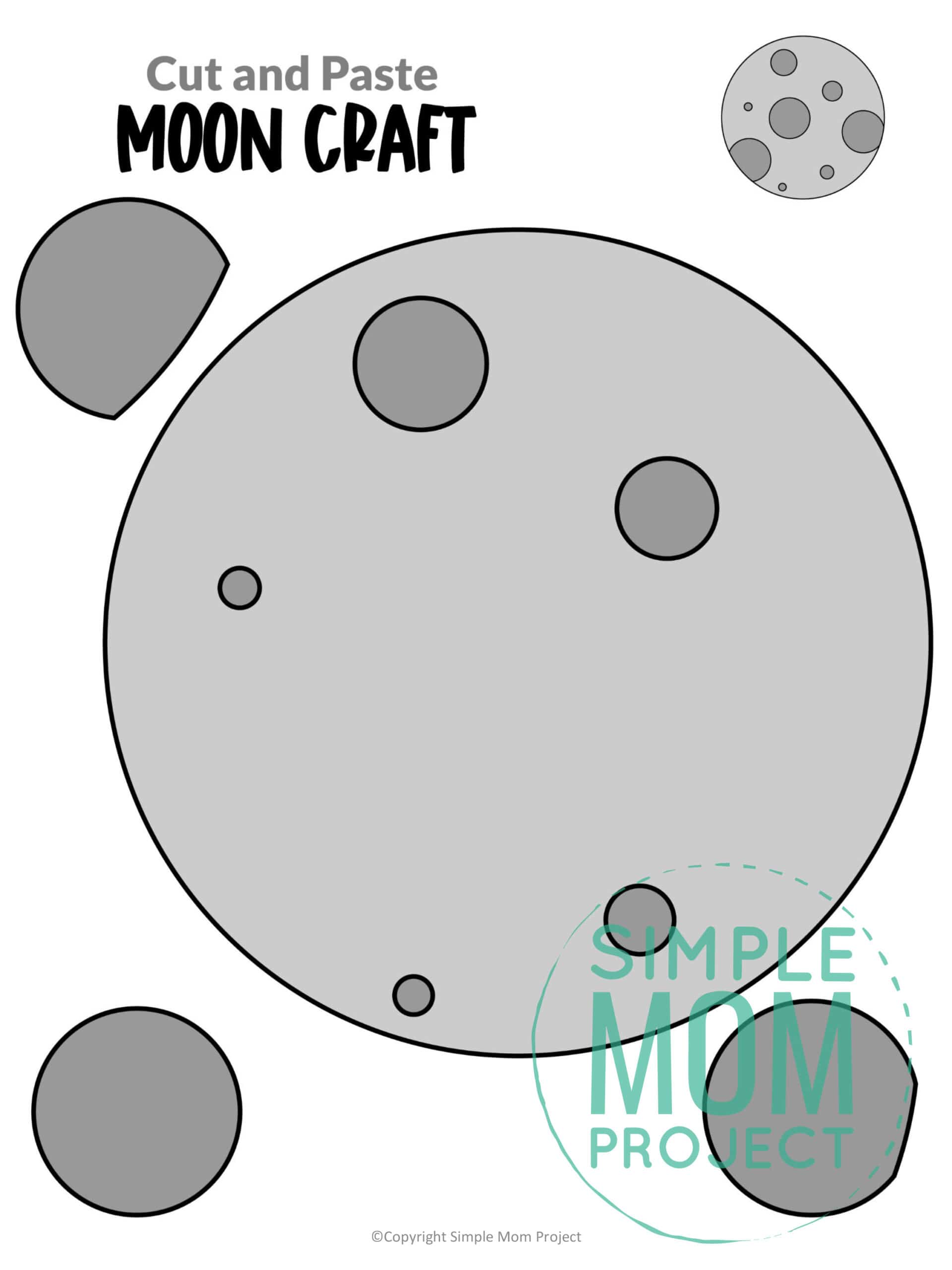 Printable Moon Craft for Preschoolers, Toddlers and Kindergartners