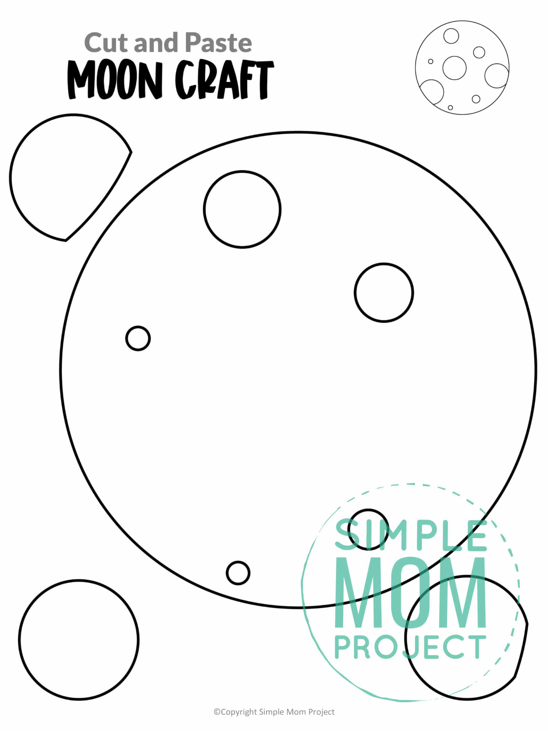 Printable Moon Craft for Preschoolers, Toddlers and Kindergartners