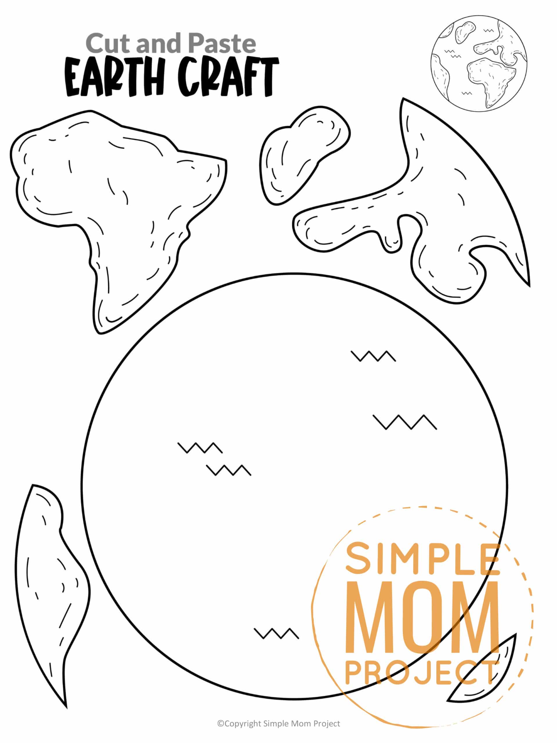 Printable Planet Earth Craft for Preschoolers, Toddlers and Kindergartners