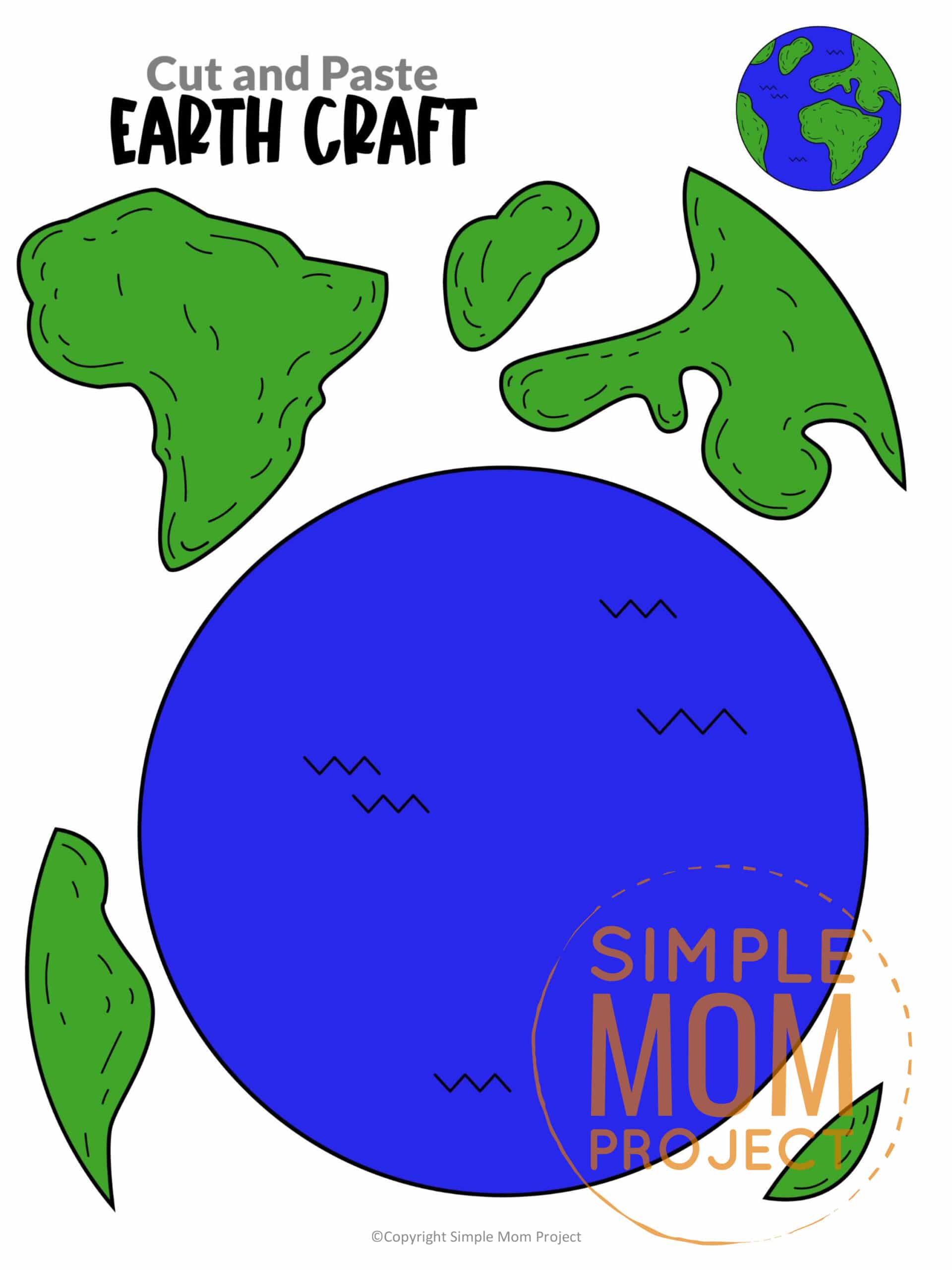 Printable Planet Earth Craft for Preschoolers, Toddlers and Kindergartners