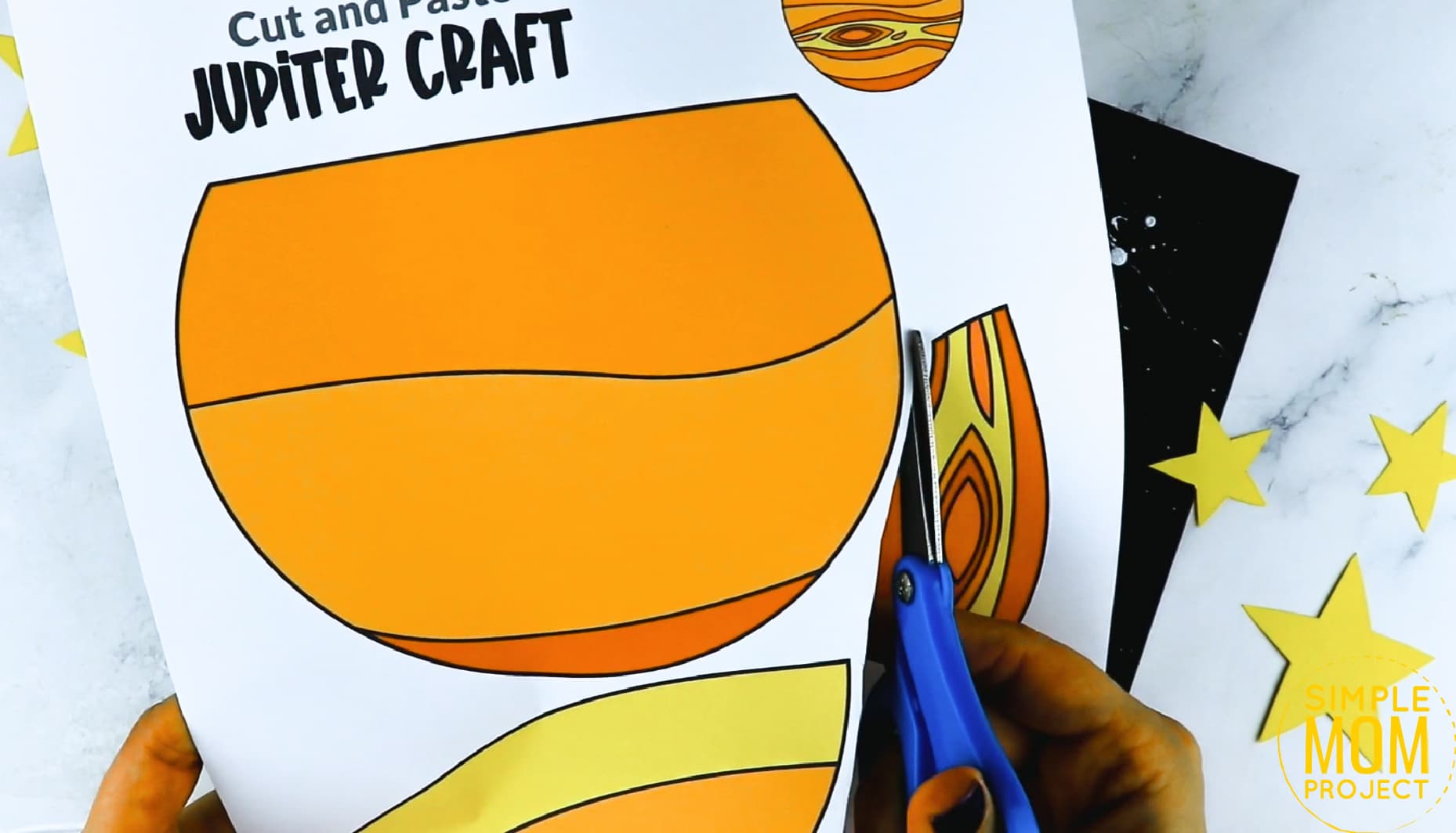 Printable Planet Jupiter Craft for Preschoolers, Toddlers and Kindergartners