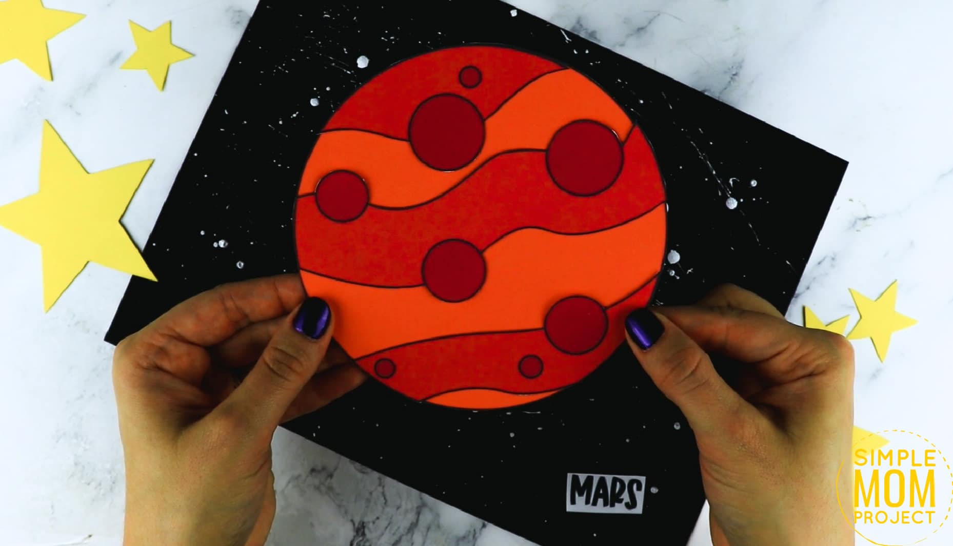 Printable Planet Mars Craft for Preschoolers, Toddlers and Kindergartners